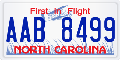 NC license plate AAB8499