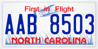 NC license plate AAB8503