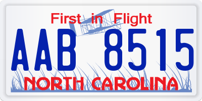 NC license plate AAB8515