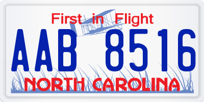 NC license plate AAB8516