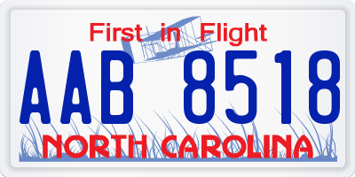 NC license plate AAB8518