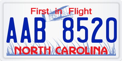 NC license plate AAB8520