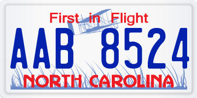 NC license plate AAB8524