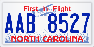 NC license plate AAB8527