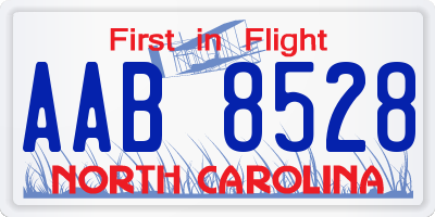 NC license plate AAB8528
