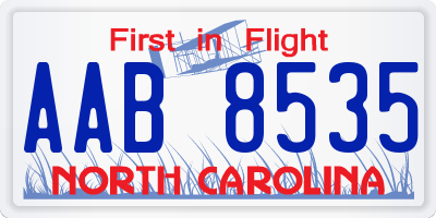 NC license plate AAB8535
