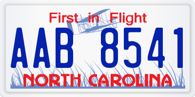 NC license plate AAB8541
