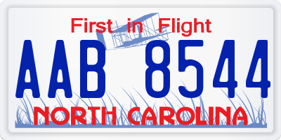 NC license plate AAB8544