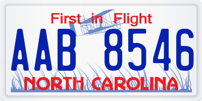 NC license plate AAB8546