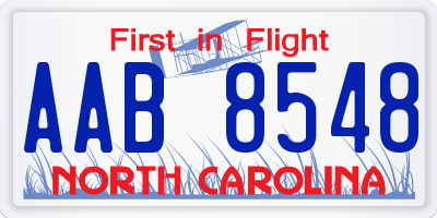 NC license plate AAB8548
