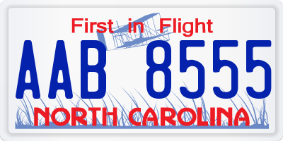 NC license plate AAB8555