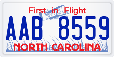 NC license plate AAB8559