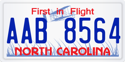 NC license plate AAB8564