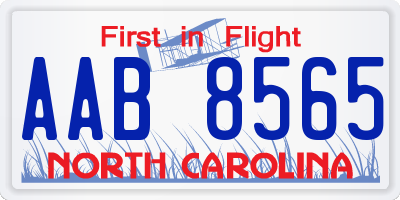 NC license plate AAB8565