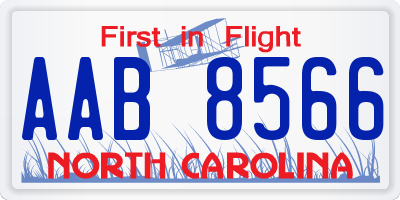 NC license plate AAB8566