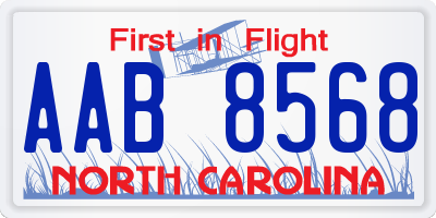 NC license plate AAB8568
