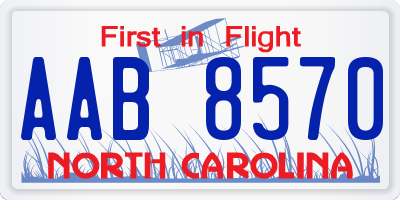 NC license plate AAB8570