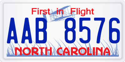 NC license plate AAB8576