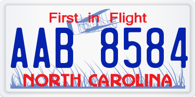 NC license plate AAB8584
