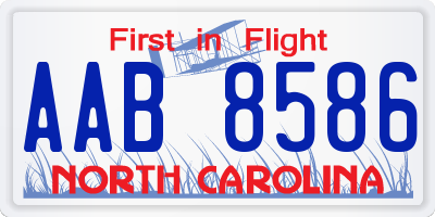 NC license plate AAB8586