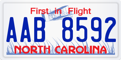 NC license plate AAB8592