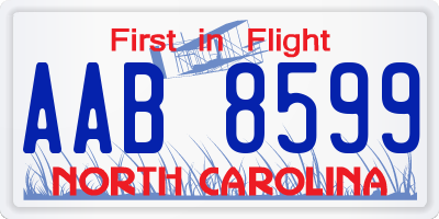 NC license plate AAB8599