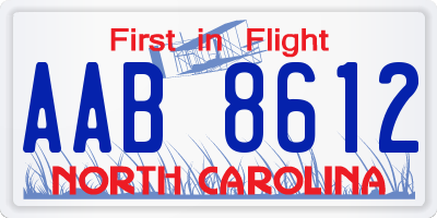 NC license plate AAB8612