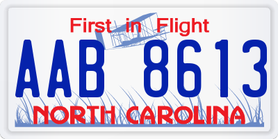 NC license plate AAB8613