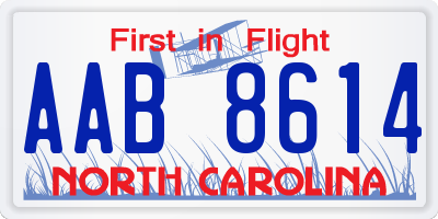 NC license plate AAB8614