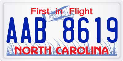 NC license plate AAB8619