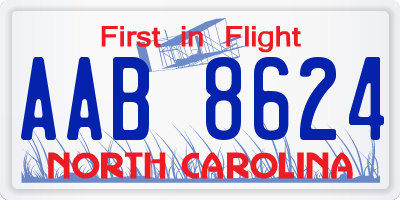NC license plate AAB8624