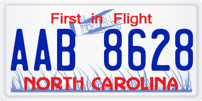 NC license plate AAB8628