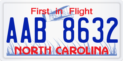 NC license plate AAB8632