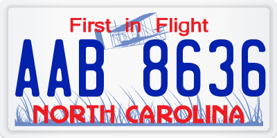 NC license plate AAB8636