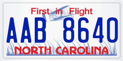 NC license plate AAB8640