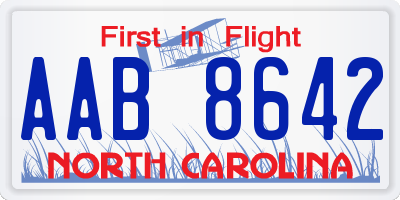 NC license plate AAB8642