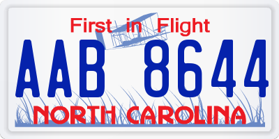 NC license plate AAB8644