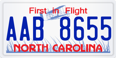 NC license plate AAB8655