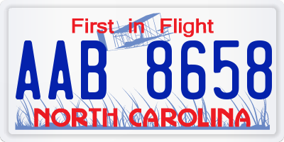 NC license plate AAB8658