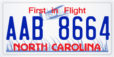 NC license plate AAB8664