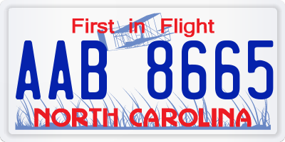NC license plate AAB8665