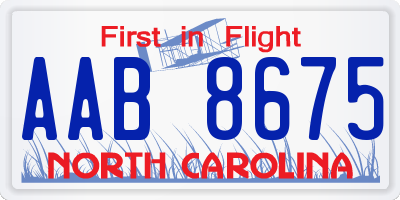 NC license plate AAB8675