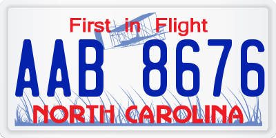 NC license plate AAB8676