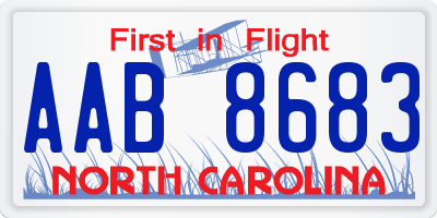 NC license plate AAB8683