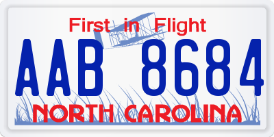 NC license plate AAB8684