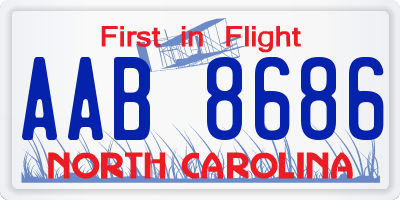 NC license plate AAB8686
