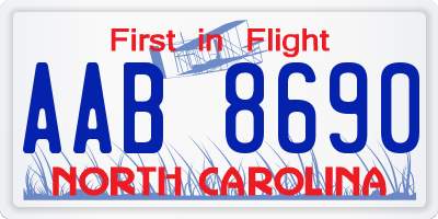 NC license plate AAB8690