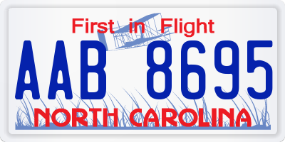 NC license plate AAB8695