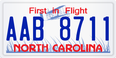 NC license plate AAB8711