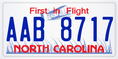 NC license plate AAB8717